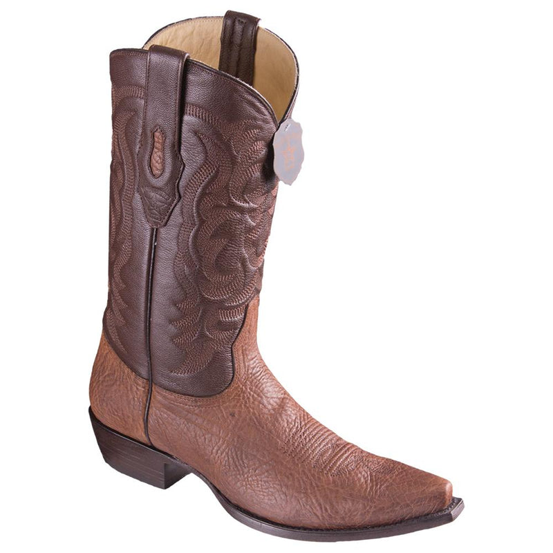 Los Altos Boots Mens #943107 Snip Toe | Genuine Bull Shoulder Leather Boots | Color Brown