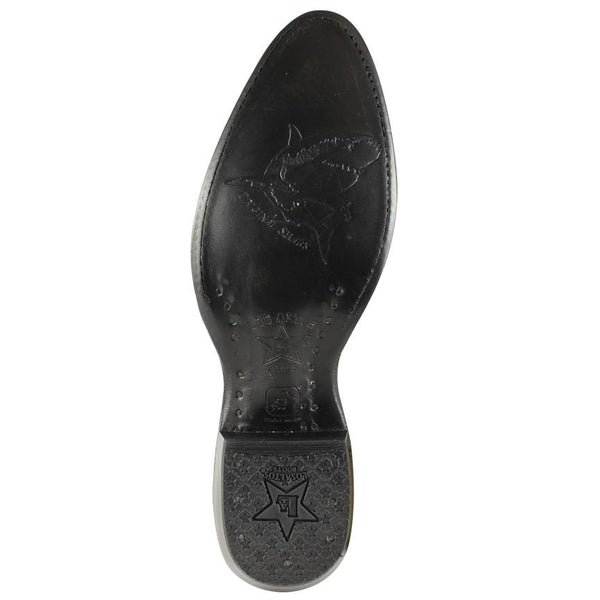 Los Altos Boots Mens #659305 Round Toe | Genuine Sharkskin Boots Handmade | Color Black