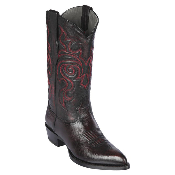 Los Altos Boots Mens #999218 J Toe | Genuine Goat Leather Boots | Color Black Cherry