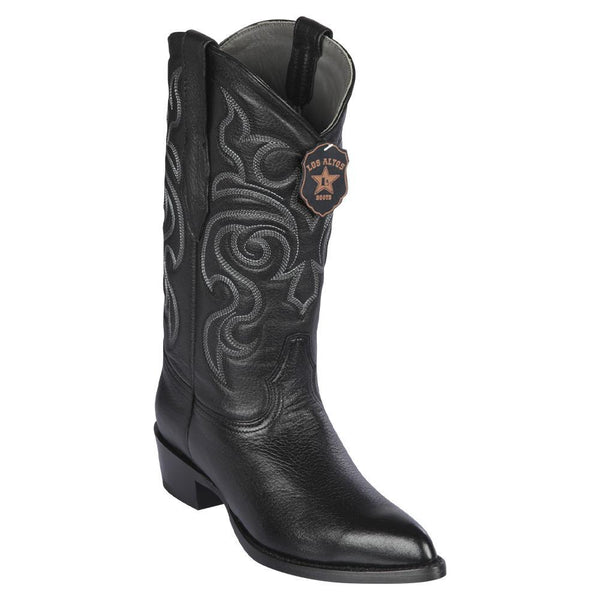 Los Altos Boots Mens #995105 J Toe | Genuine Elk Leather Boots | Color Black