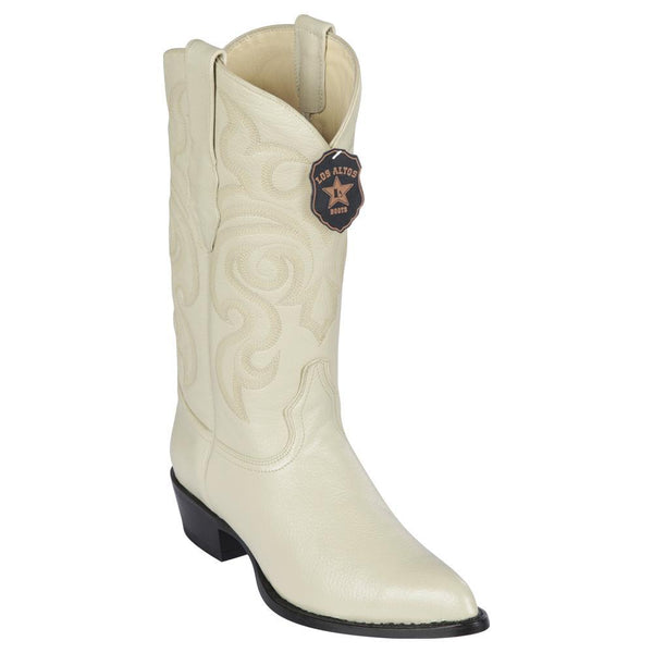 Los Altos Boots Mens #995104 J Toe | Genuine Elk Leather Boots | Color Winterwhite