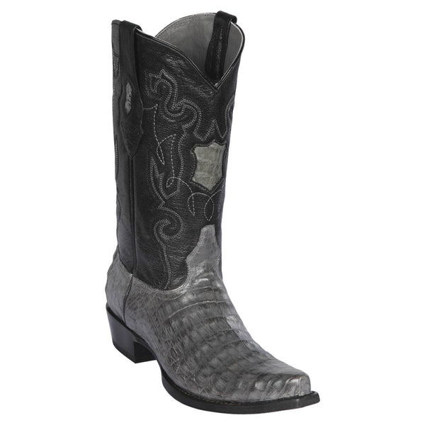 Los Altos Boots Mens #948209 Snip Toe | Genuine Caiman Belly Boots | Color Gray