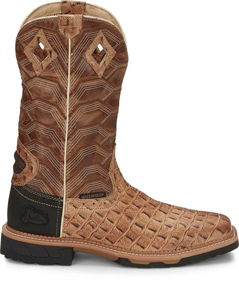 Justin Boots Derrickman - Caramel Croc Print (WK4838)