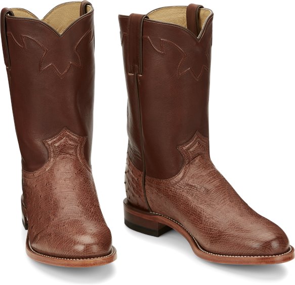 Justin Boots Greer - Antique Brown Smooth Ostrich (JE803)