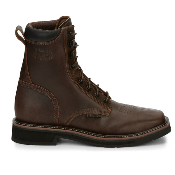Justin Boots Pulley Steel Toe Brown (E682)
