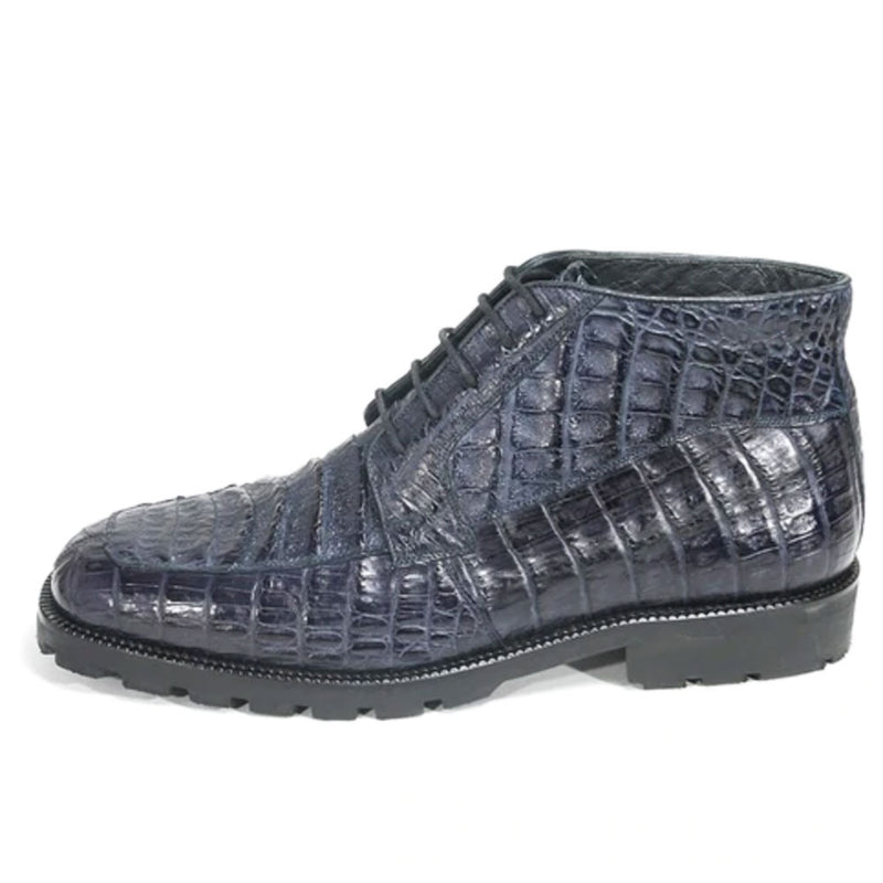 Los Altos (ZA2068210) Navy Genuine Caiman Crocodile Belly Ankle Boot