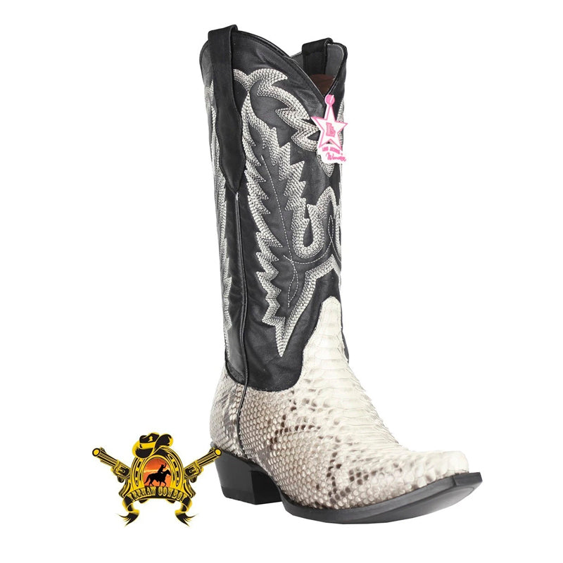 Los Altos Boots Womens Python Boots Handcrafted Snip Toe Profile