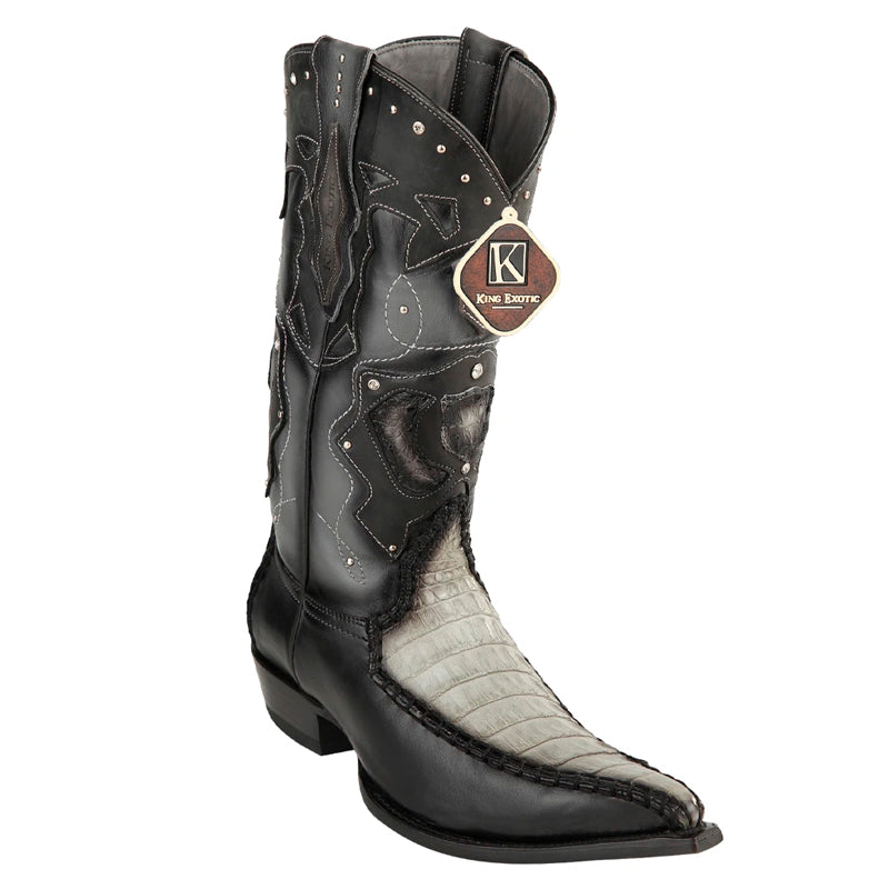 Men's King Exotic Boots Genuine Caiman Belly 3x Toe Grey (495v28209)