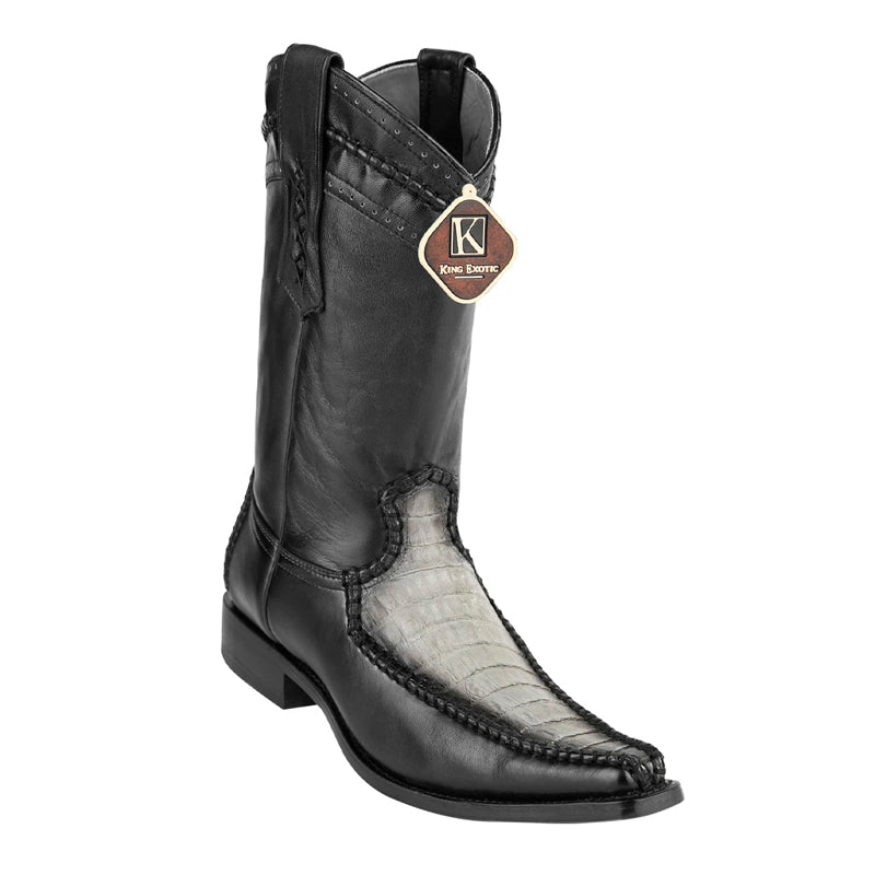 Men's King Exotic Boots Genuine Caiman Belly European Toe Gray (477bd8209)