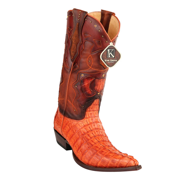 Men's King Exotic Boots Genuine Caiman Tail 3x Toe Cognac (495vf0103)