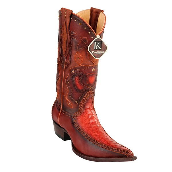 Men's King Exotic Boots Genuine Ostrich Leg 3x Toe Boot - Cognac (495v20503)