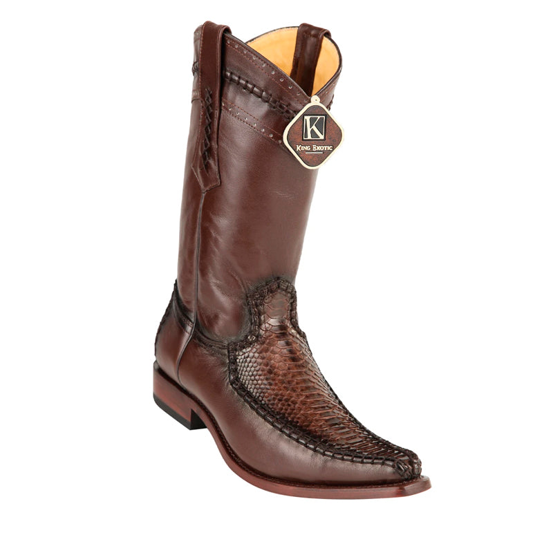 Men's King Exotic Boots Genuine Python European Toe Brown (477bd5707)