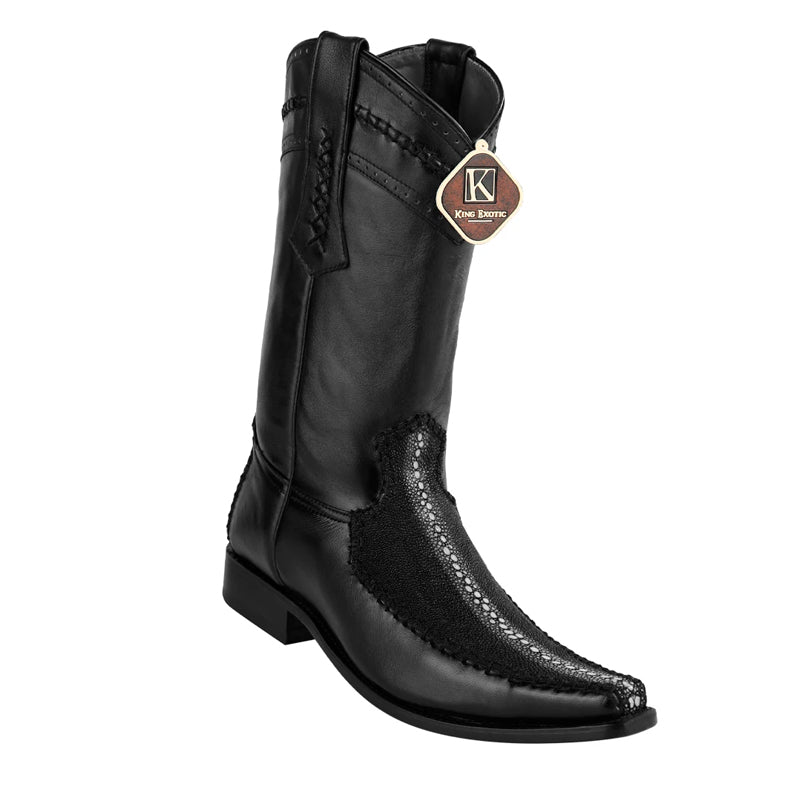 Men's King Exotic Boots Genuine Stingray European Toe Black (477bd1105)