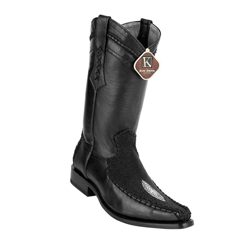 Men's King Exotic Boots Genuine Stingray European Toe Black (477bd1205)
