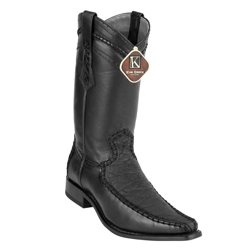 Men's King Exotic Genuine Elephant Boots European Toe Handcrafted Black (477bd7005)