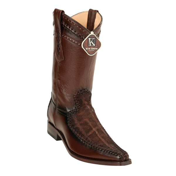 Men's King Exotic Genuine Elephant Boots European Toe Handcrafted Brown  (477bd7007)