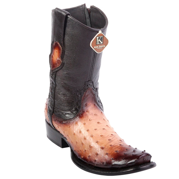 Men's King Exotic Ostrich Boots Dubai Toe Handcrafted Faded Oryx (479B0315)