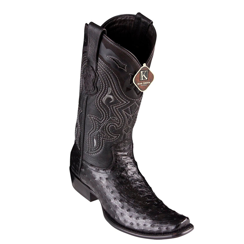 Men's King Exotic Ostrich Boots Dubai Toe Handcrafted Black (4790305)