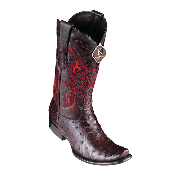 Men's King Exotic Ostrich Boots Dubai Toe Handcrafted Black Cherry (4790318)