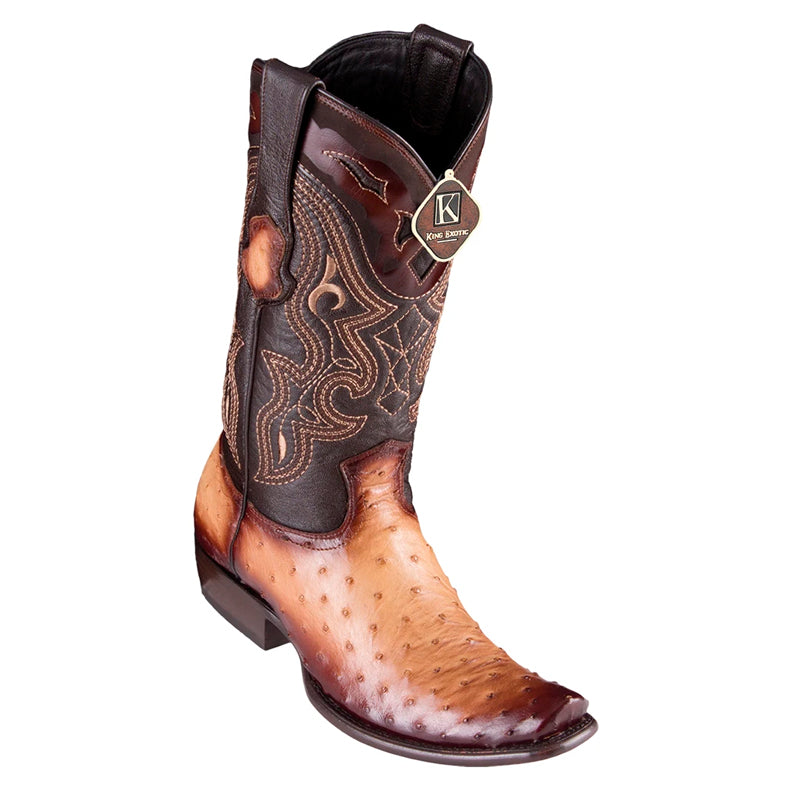 Men's King Exotic Ostrich Boots Dubai Toe Handcrafted Faded Oryx (4790315)