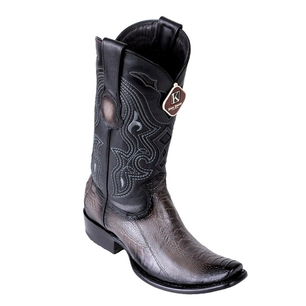 Men's King Exotic Ostrich Leg Boots Dubai Toe Handcrafted Faded Gray (4790538)