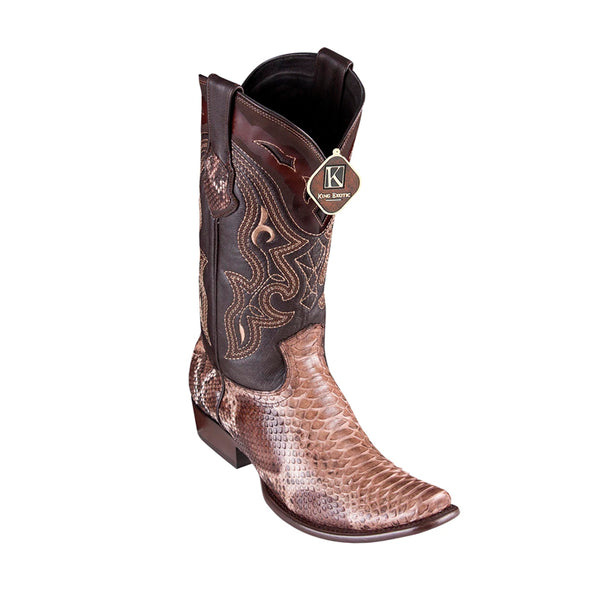 Men's King Exotic Python Boots Dubai Toe Handcrafted   Rustic Brown (4795785)