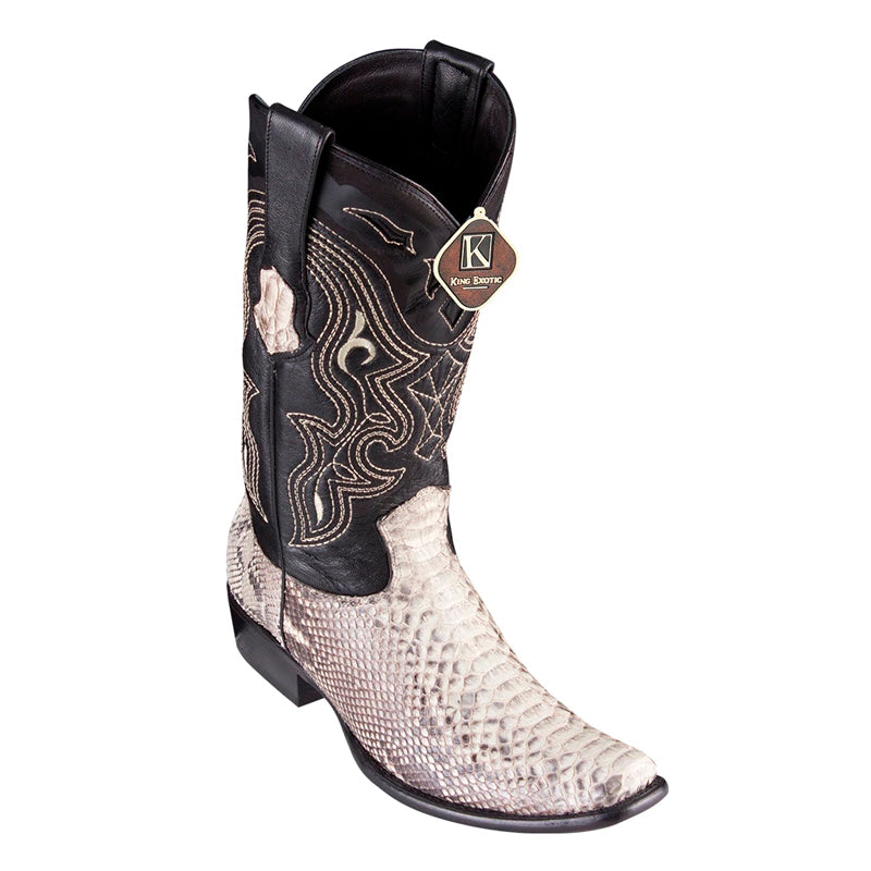 Men's King Exotic Python Boots Dubai Toe Handcrafted Natural (4795749)