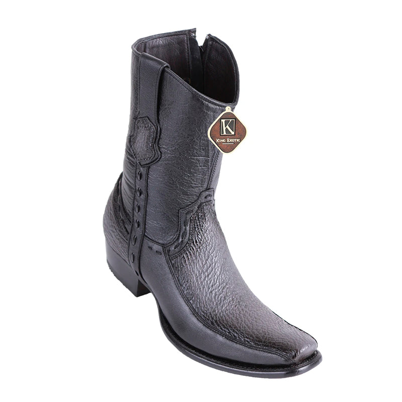 Men's King Exotic Sharkskin Boots With Deer Dubai Toe Handcrafted Faded Gray (479BF0938)
