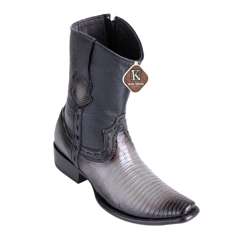Men's King Exotic Teju Lizard Boots Dubai Toe Handcrafted Faded Gray (479B0738)