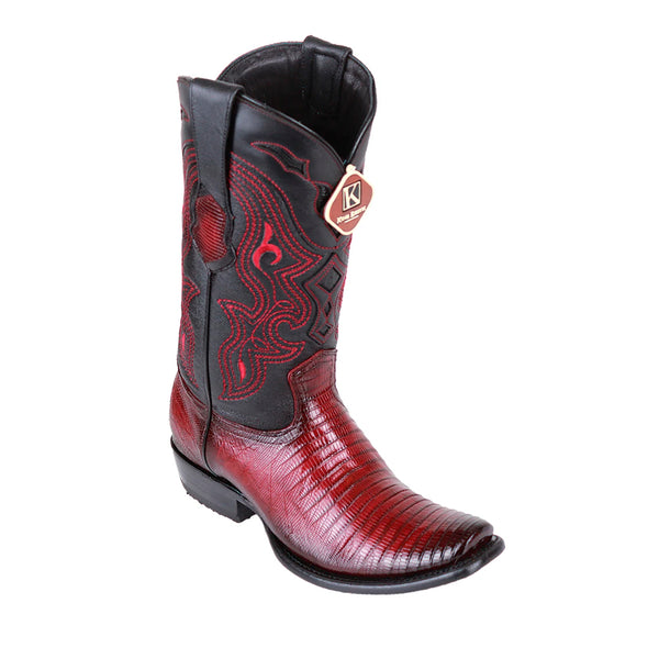 Men's King Exotic Teju Lizard Boots Dubai Toe Handcrafted Faded Burgundy (4790743)