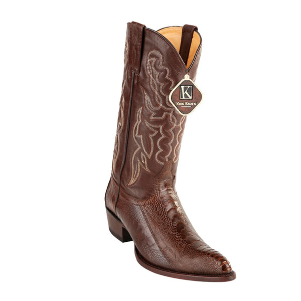 Mens King Exotic Ostrich Leg Boots Brown (4980507)