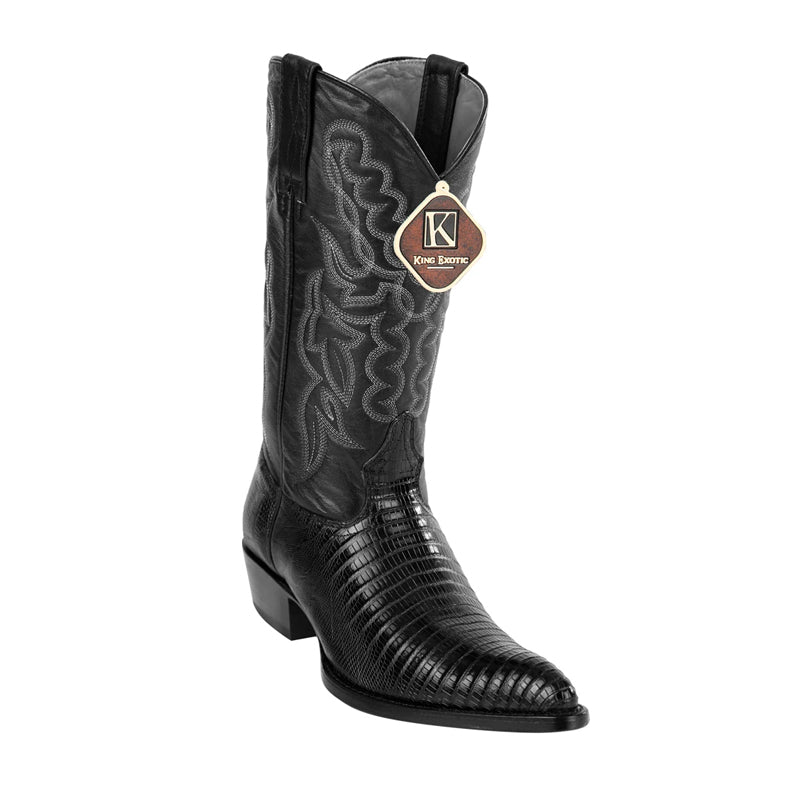 Mens King Exotic Teju Lizard Western Boots Black (4980705)