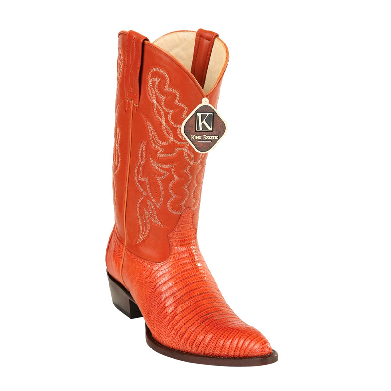 Mens King Exotic Teju Lizard Western Boots Cognac (4980703)
