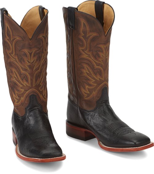 Justin Boots  Pascoe Smooth Ostrich - Black (5507)