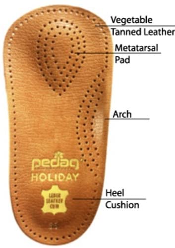 Pedag Holiday Orthotic Inserts | 3/4 Length | Thin Leather