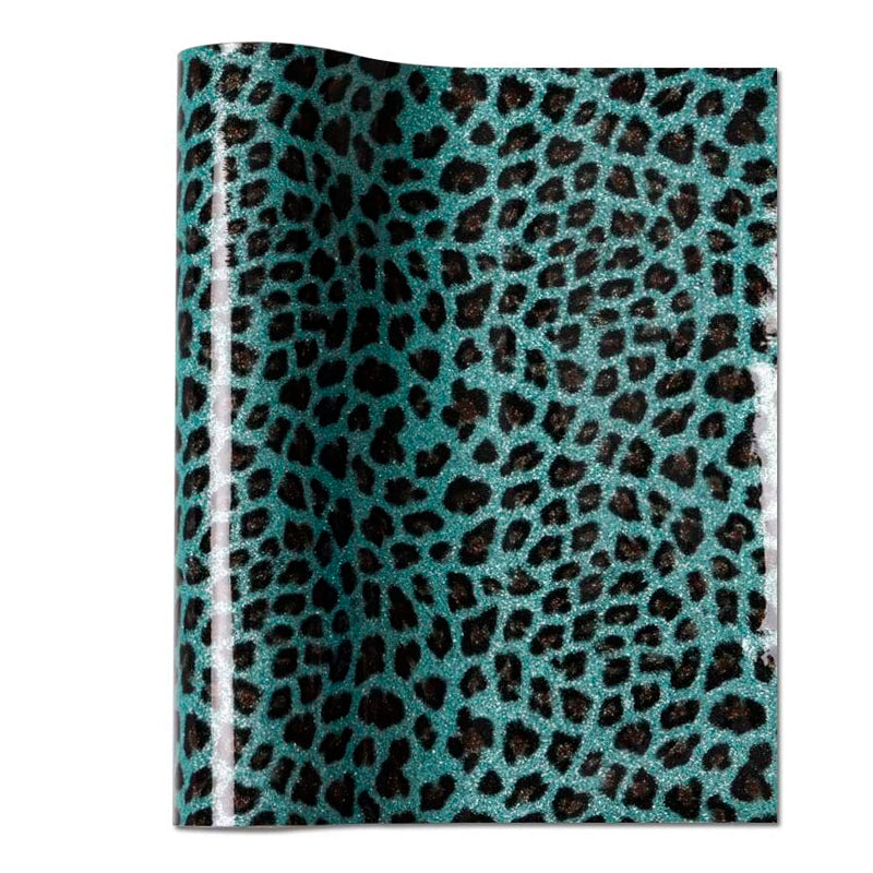 Meneng Glitter Leopard Print Faux Leather Sheet