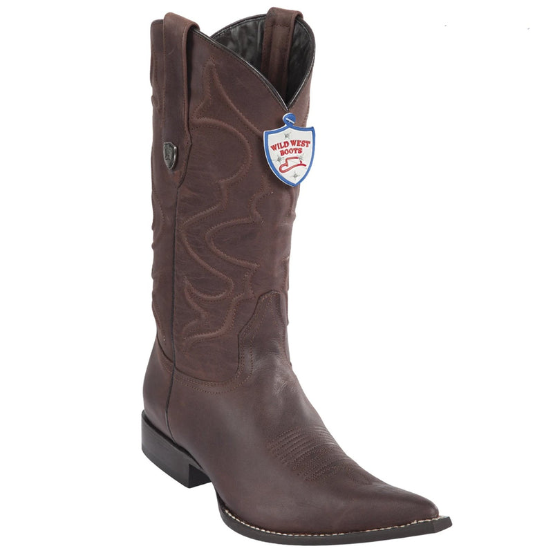 Wild West 2955007 Men's | Color Brown | Men's Wild West Desert Leather 3x Toe Boots Handmade