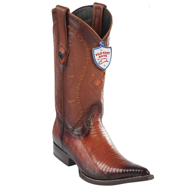 Wild West Boots #2953557 Men's | Color Faded Cognac | Men’s Wild West Lizard Boots 3X Toe Handcrafted