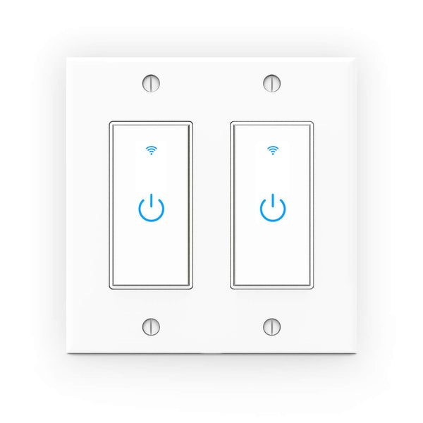 WiFi Light Switch Smart Switch 2 Gang Touch Wall Switch Compatible with Alexa Google Assistant and IFTTT