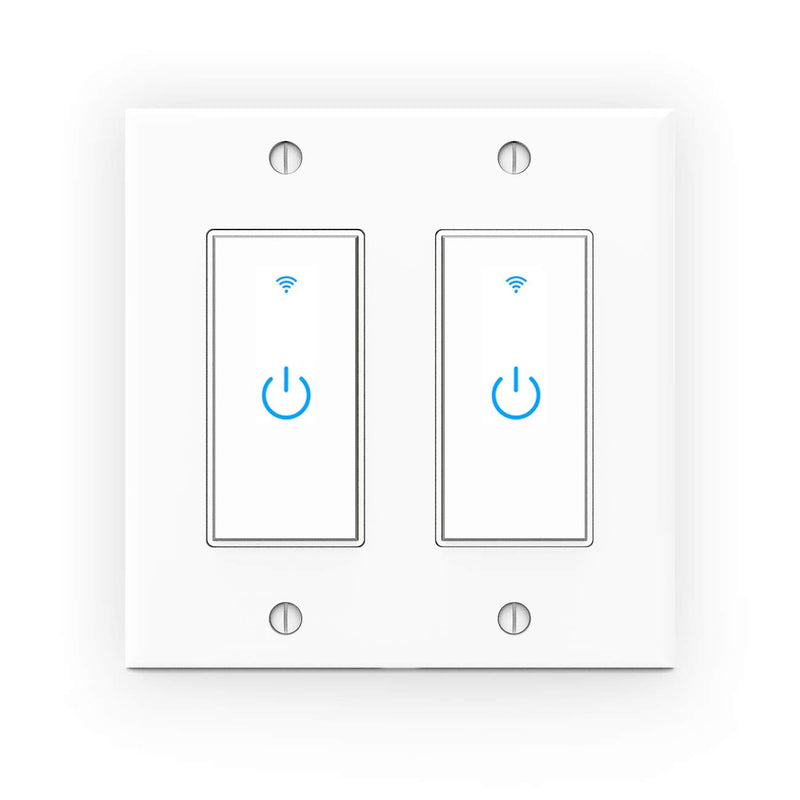 WiFi Light Switch Smart Switch 2 Gang Touch Wall Switch Compatible with Alexa Google Assistant and IFTTT