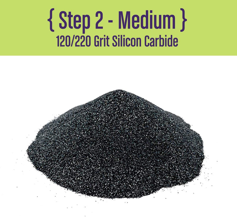 WireJewelry 4 Step Rock Tumbler Abrasive Grit and Polish Kit with Plastic Filler Pellets 5 Batches