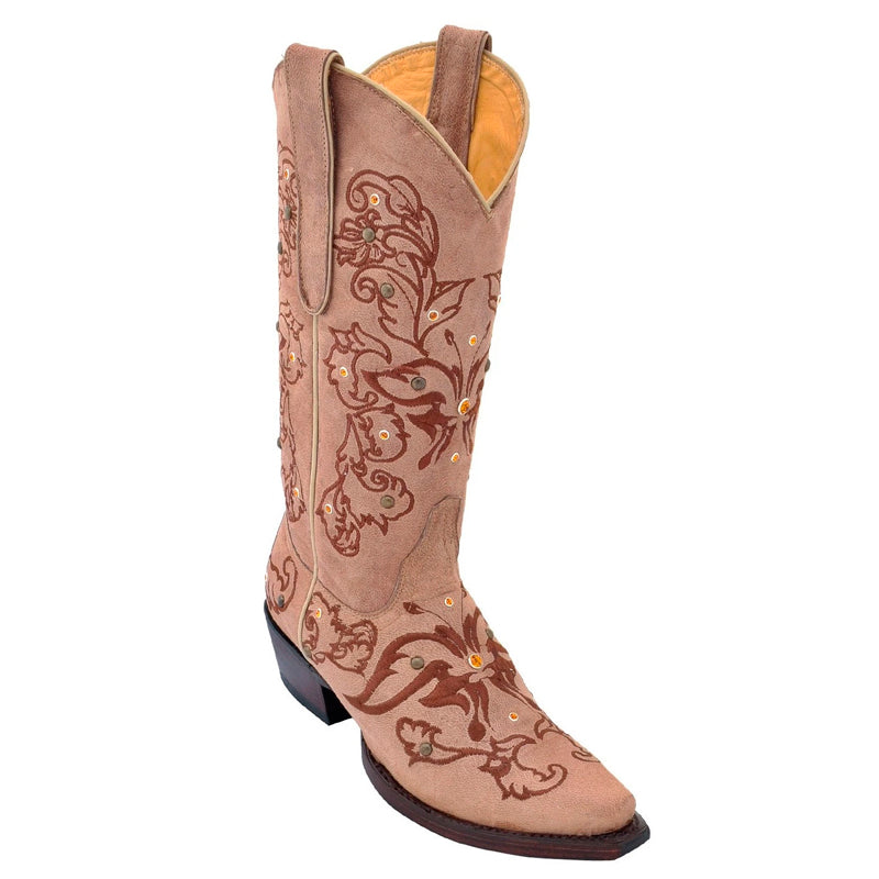 Women's Los Altos Boots With Hand Embroidery & Swarovski Stones | Color Oryx (34s5011)