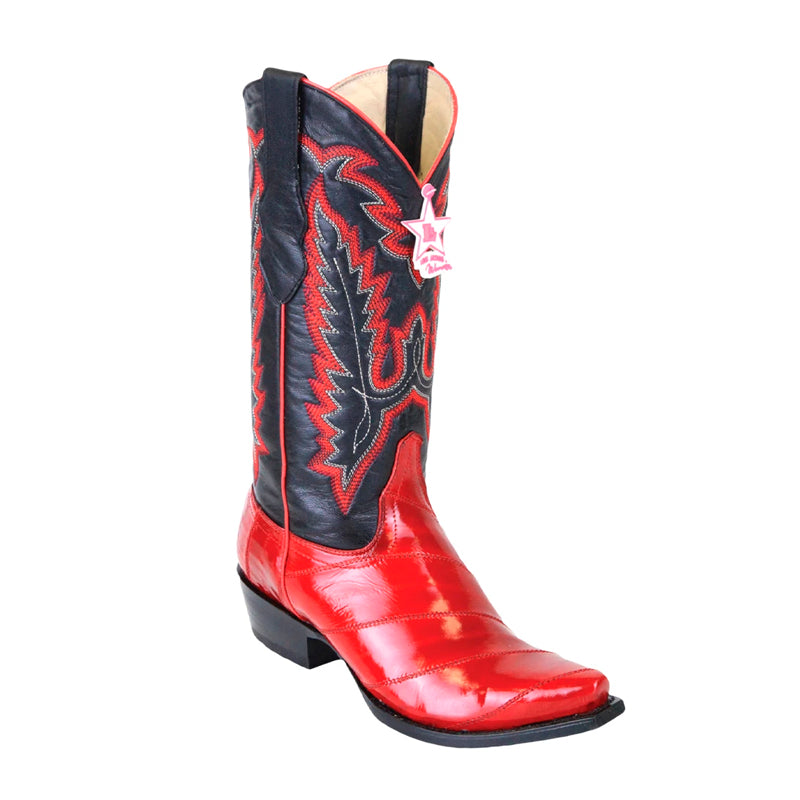 Women's Los Altos Snip Toe Eel Boots Handcrafted | Color Red (340812)