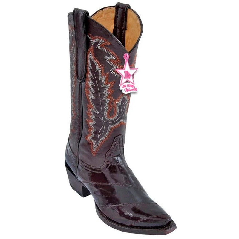 Women's Los Altos Snip Toe Eel Boots Handcrafted | Color Brown (340807)