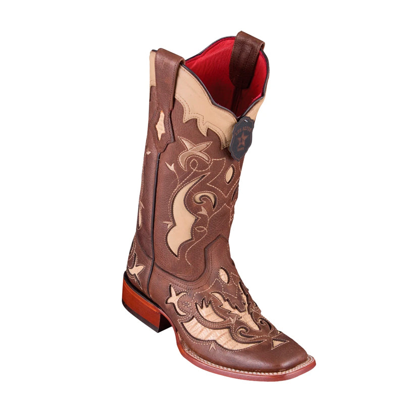 Women’s Los Altos Teju Lizard Boots Wide Square Toe Handcrafted | Color Sanded Oryx (32R0711)