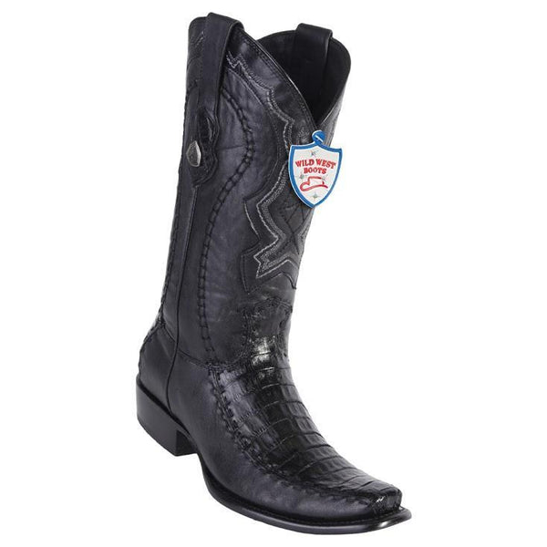 Wild West Boots #279F8205 Men's | Color Black | Men's Wild West Caiman Belly Boots Dubai Toe Handcrafted