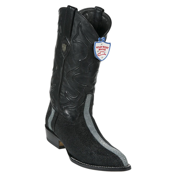 Wild West Boots #2996005 Men's | Color Black  | Men's Wild West Shaved Stingray J Toe Boots Handmade