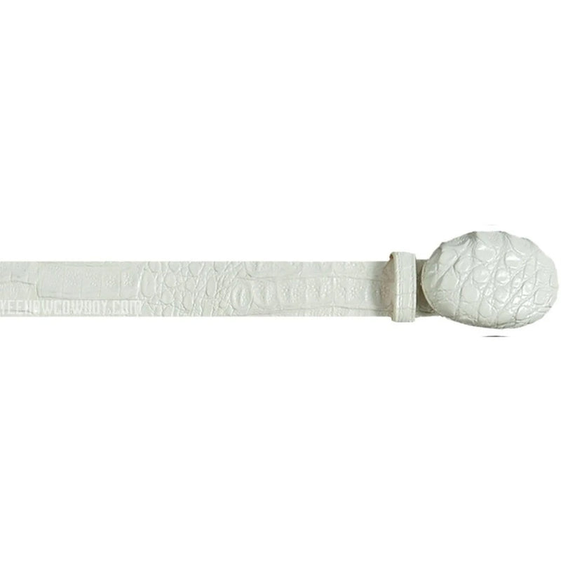 Wild West Caiman Belt With Removable Buckle & Leather Lining Winterwhite (2c110204)