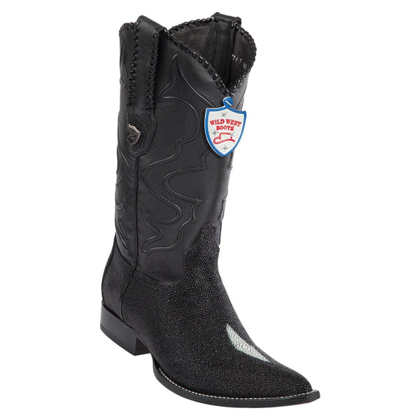 Wild West Boots #2951205 Men's | Color Black | Men's Wild West Single Stone Stingray 3x Toe Boots Handmade
