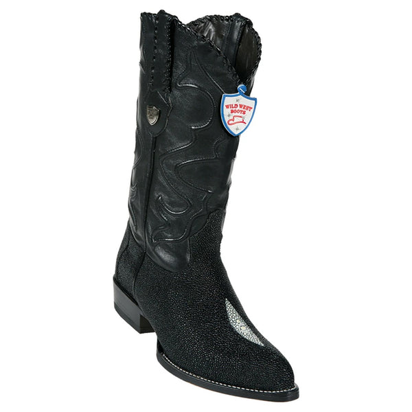 Wild West Boots #2991205 Men's | Color Black | Men's Wild West Single Stone Stingray J Toe Boots Handmade